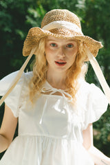 ribbon straw hat
