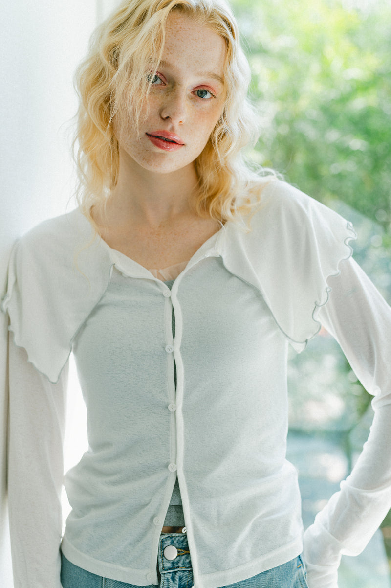 big mellow collar sheer cardigan – idem