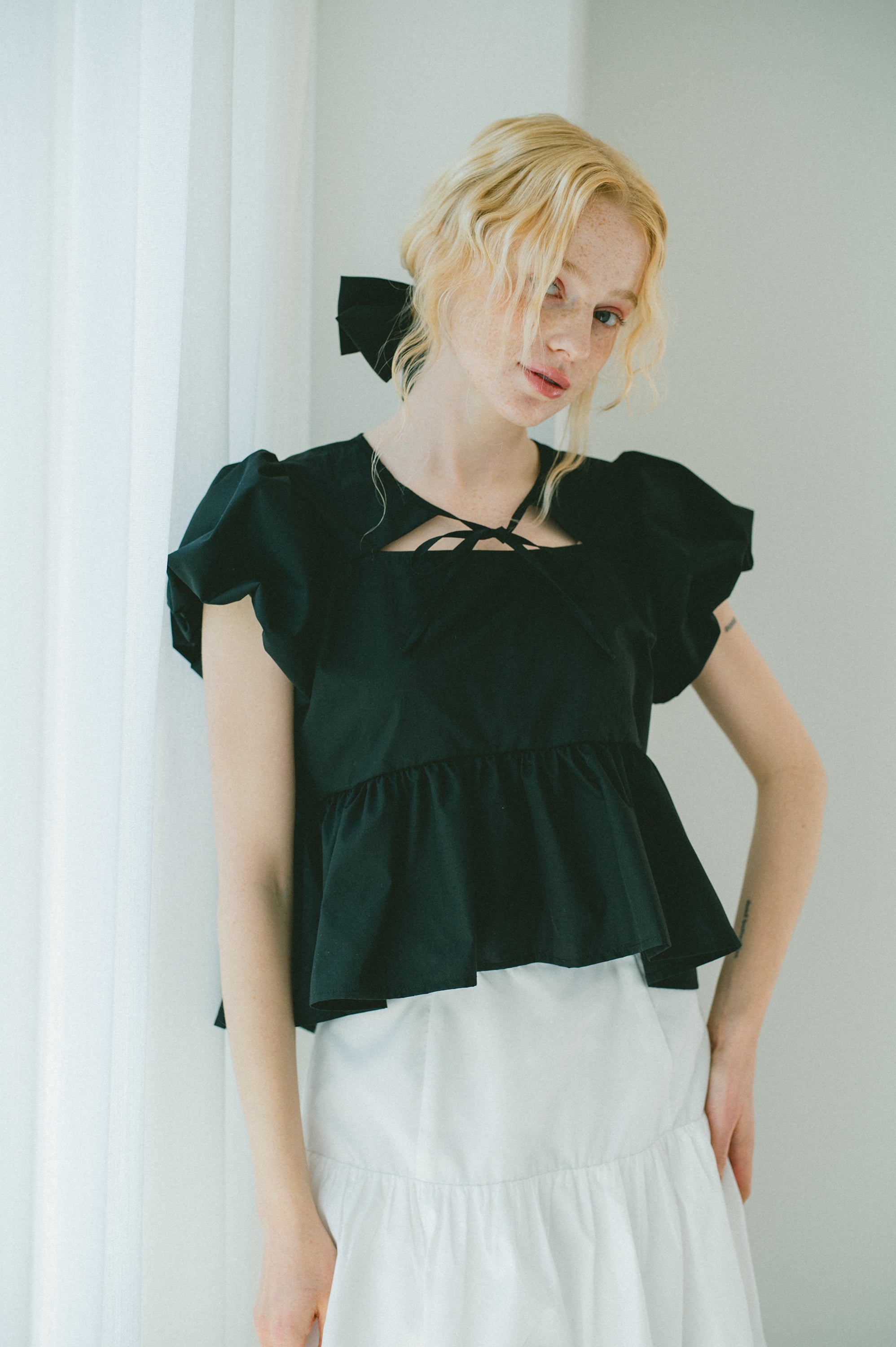 puff sleeve muse blouse