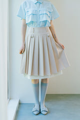 layered medium pleats skirt
