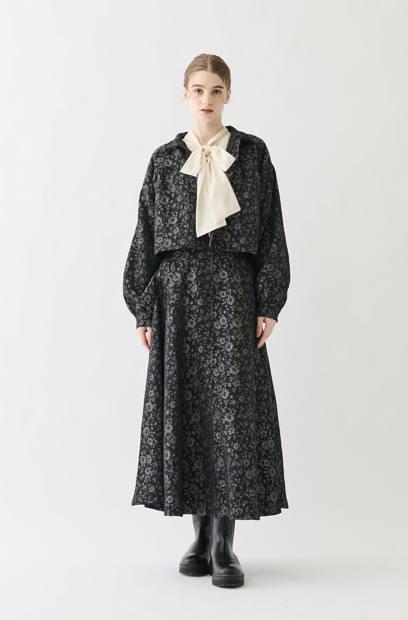 flower jacquard skirt