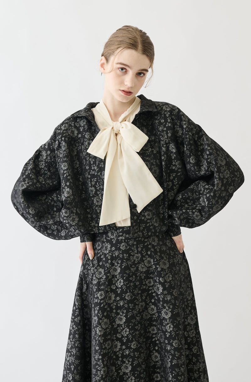 flower jacquard jacket