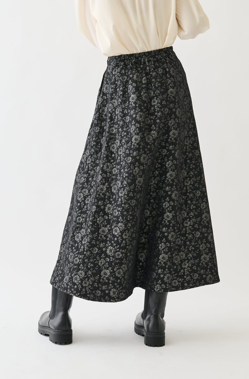 flower jacquard skirt
