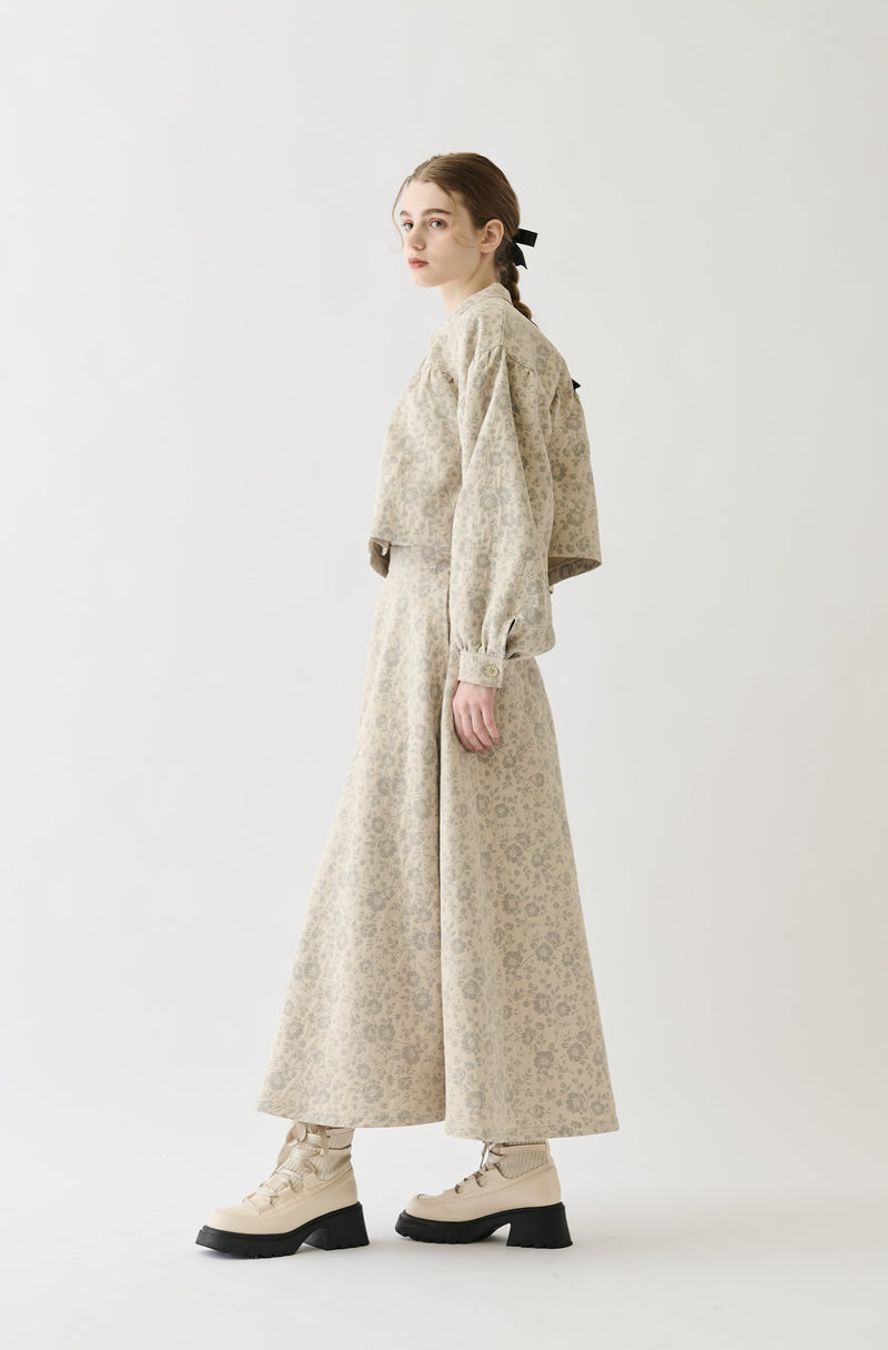 flower jacquard skirt