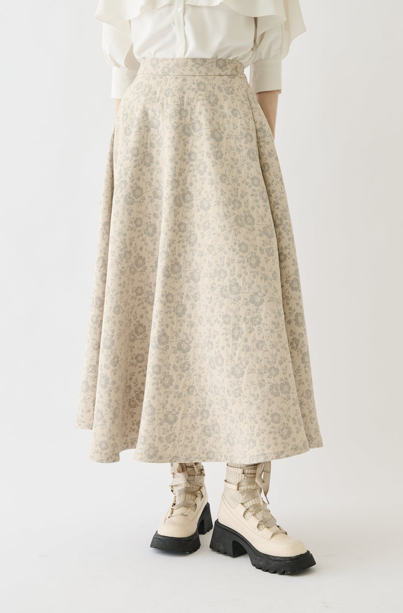 flower jacquard skirt