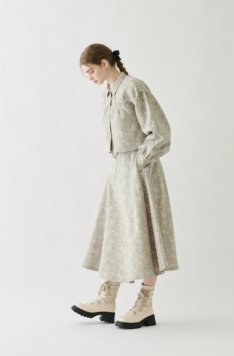 flower jacquard jacket