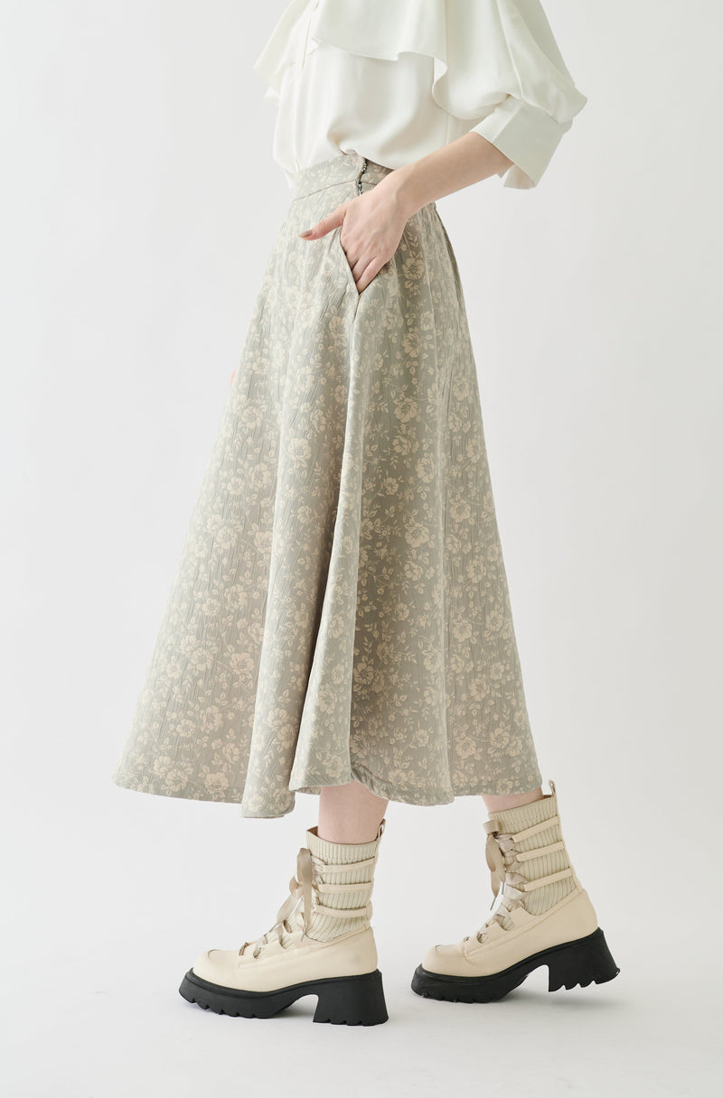 flower jacquard skirt