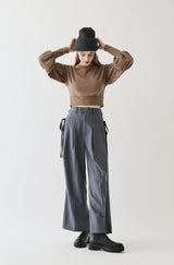 ribbon tuck pants