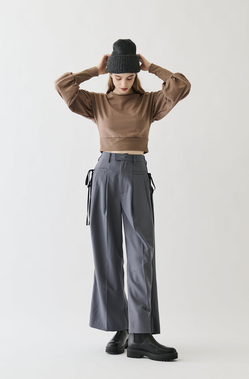 高品質即納idem ribbon tuck pants パンツ