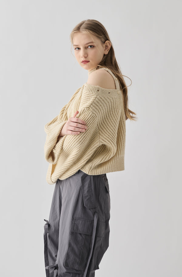 shoulder slit lady knit