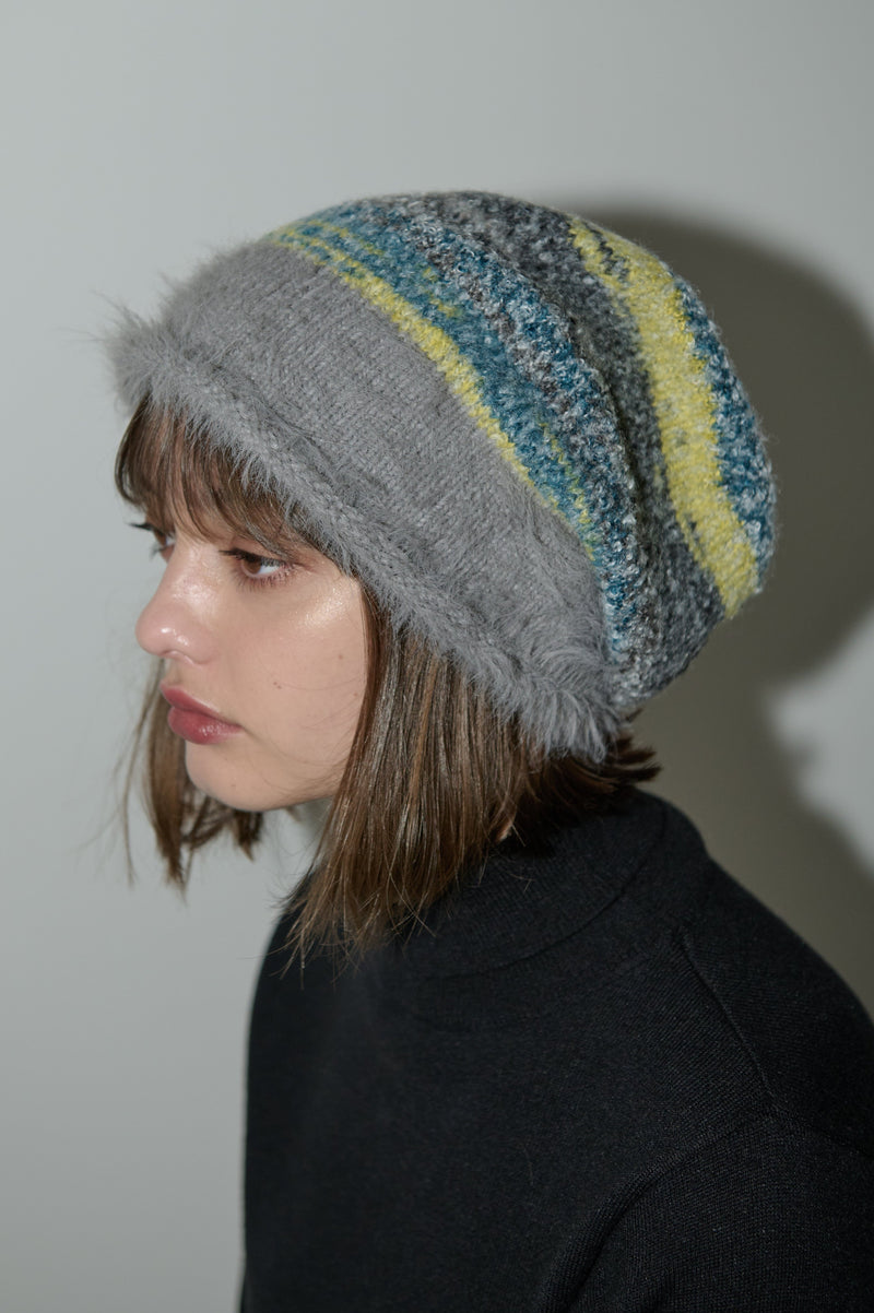 mix color shaggy beanie