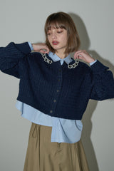 bijou cable knit cardigan