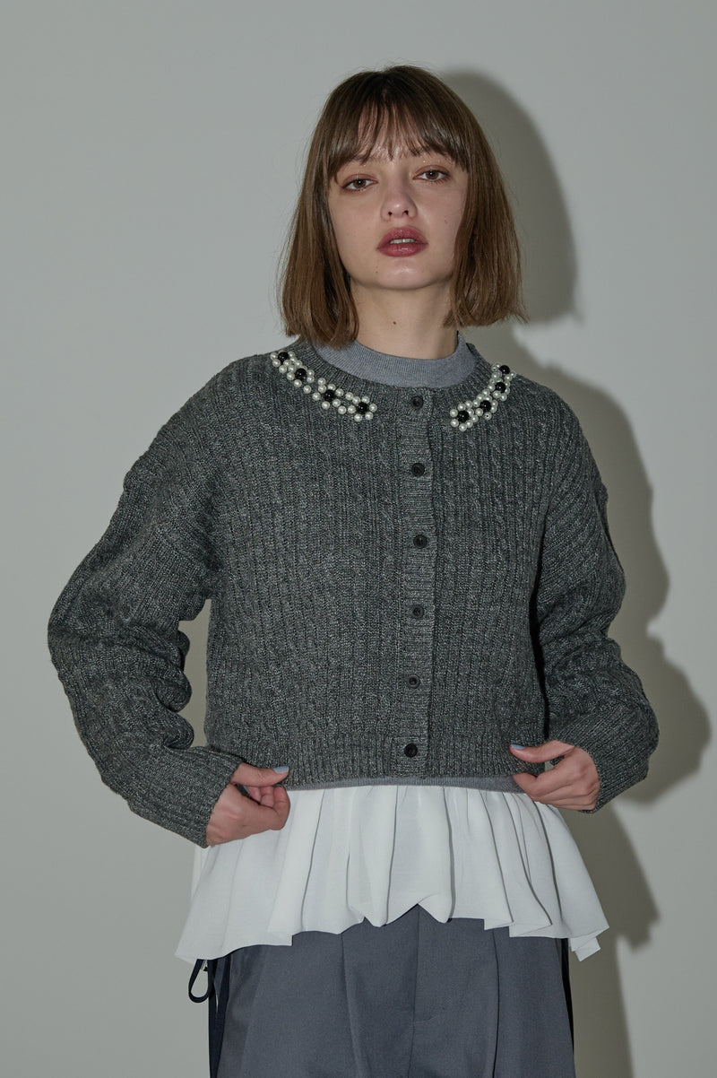 bijou cable knit cardigan