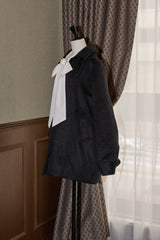 lace docking wool coat