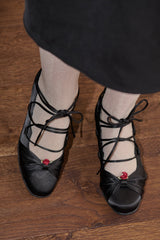 lace up rose ballet shoes