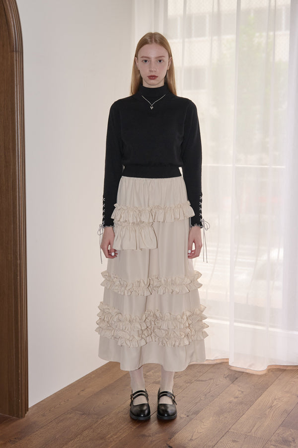 whip frill volume skirt