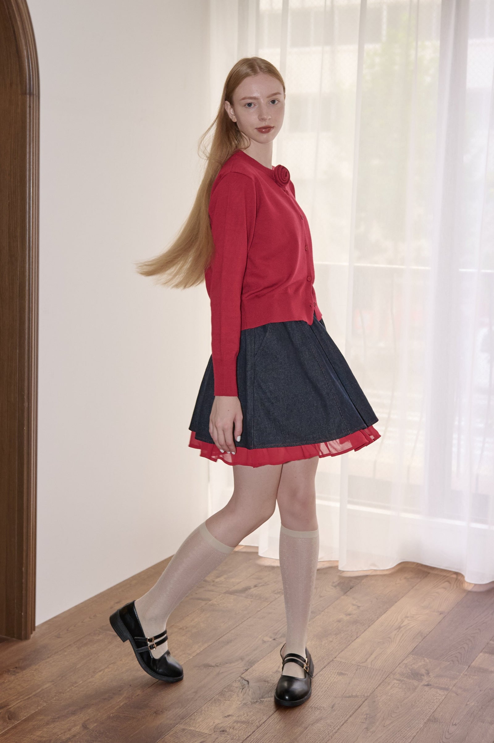 bi-color denim mini skirt – idem