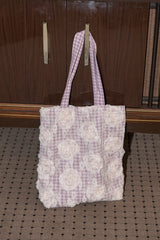 lace rose check bag