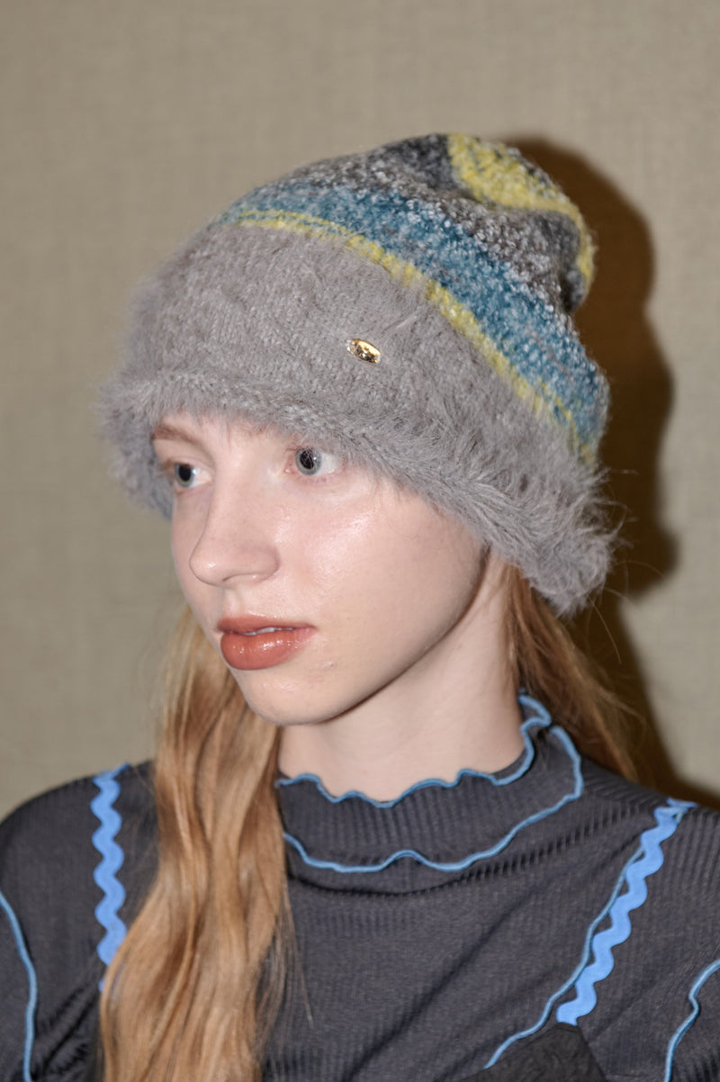 mix color shaggy beanie