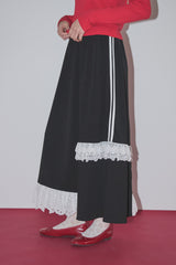 side line jersey lace skirt