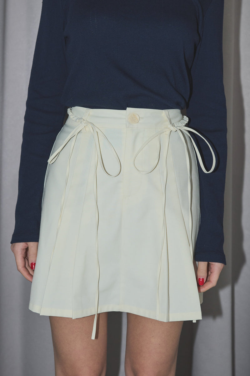 2way ribbon belt mini skirt