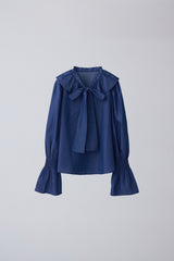 bowtie ribbon frill blouse