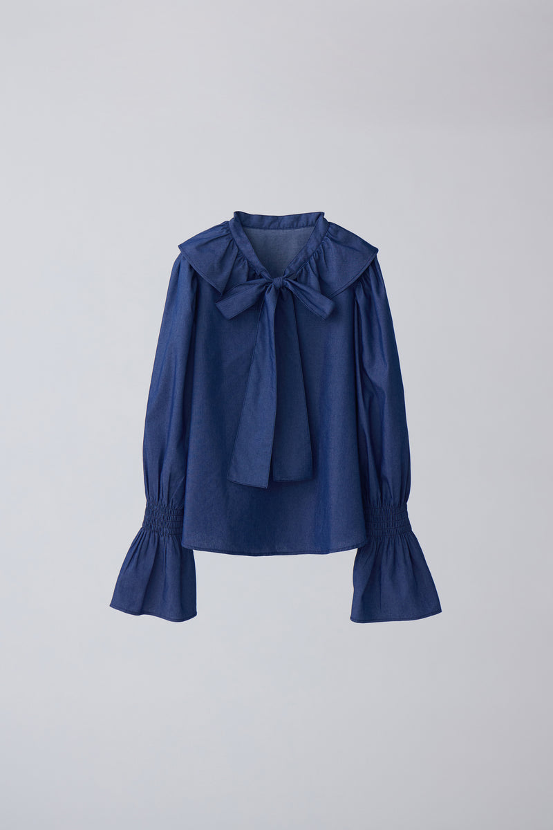 bowtie ribbon frill blouse