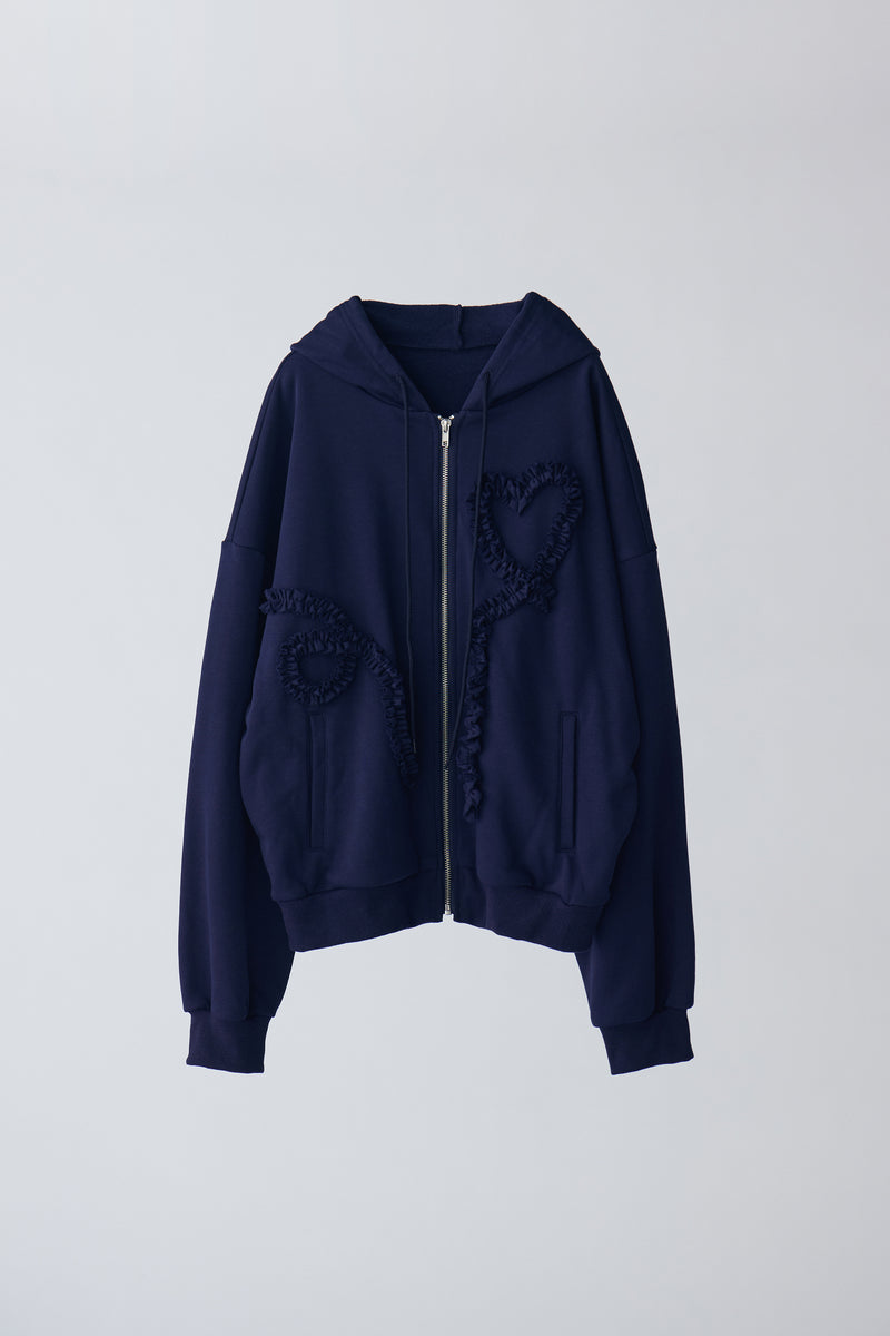 heart frill hoodie