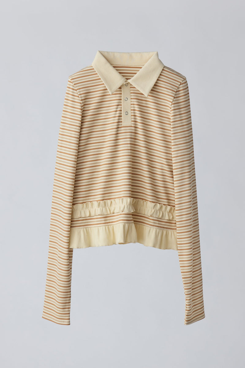border frill polo shirt