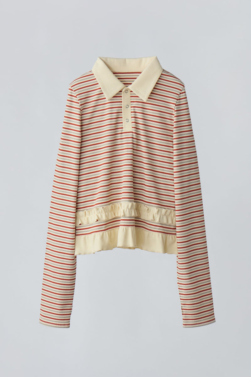 border frill polo shirt