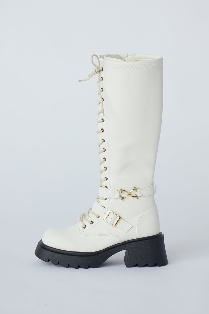 lace up buckle long boots (NEW COLOR)