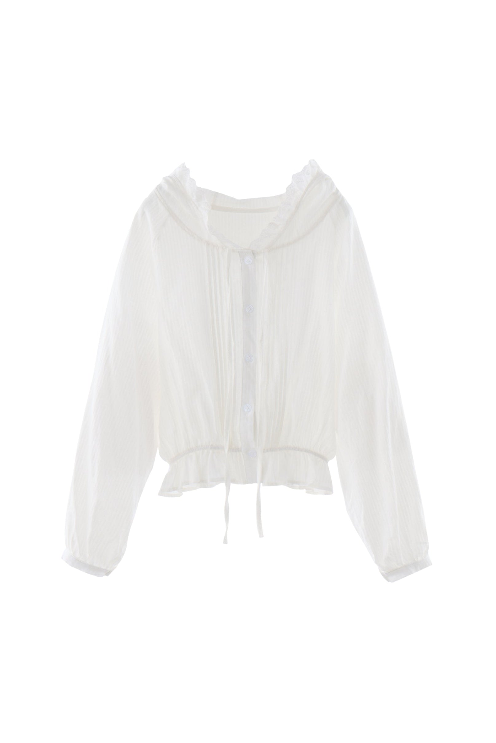 lace hoodie blouse