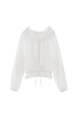 lace hoodie blouse