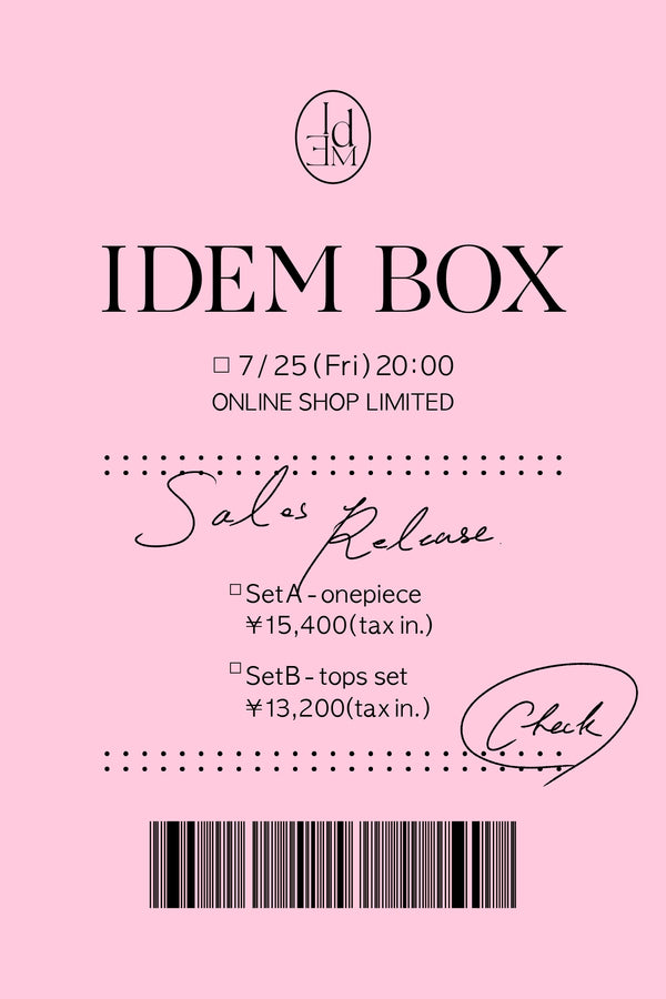 idem box ( Set A ) one-piece set