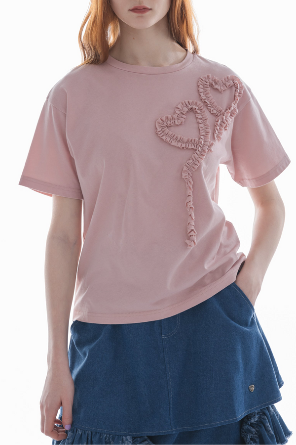heart frill T-shirt