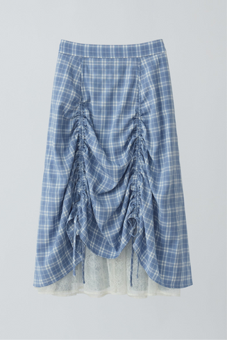 lace layered drawstring skirt