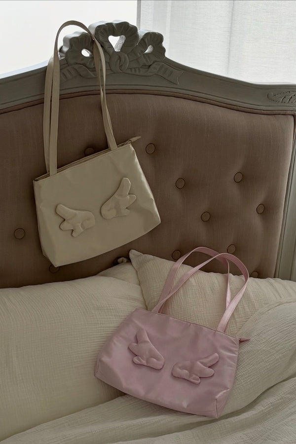angel satin shoulder bag