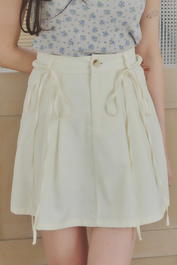 2way ribbon belt mini skirt