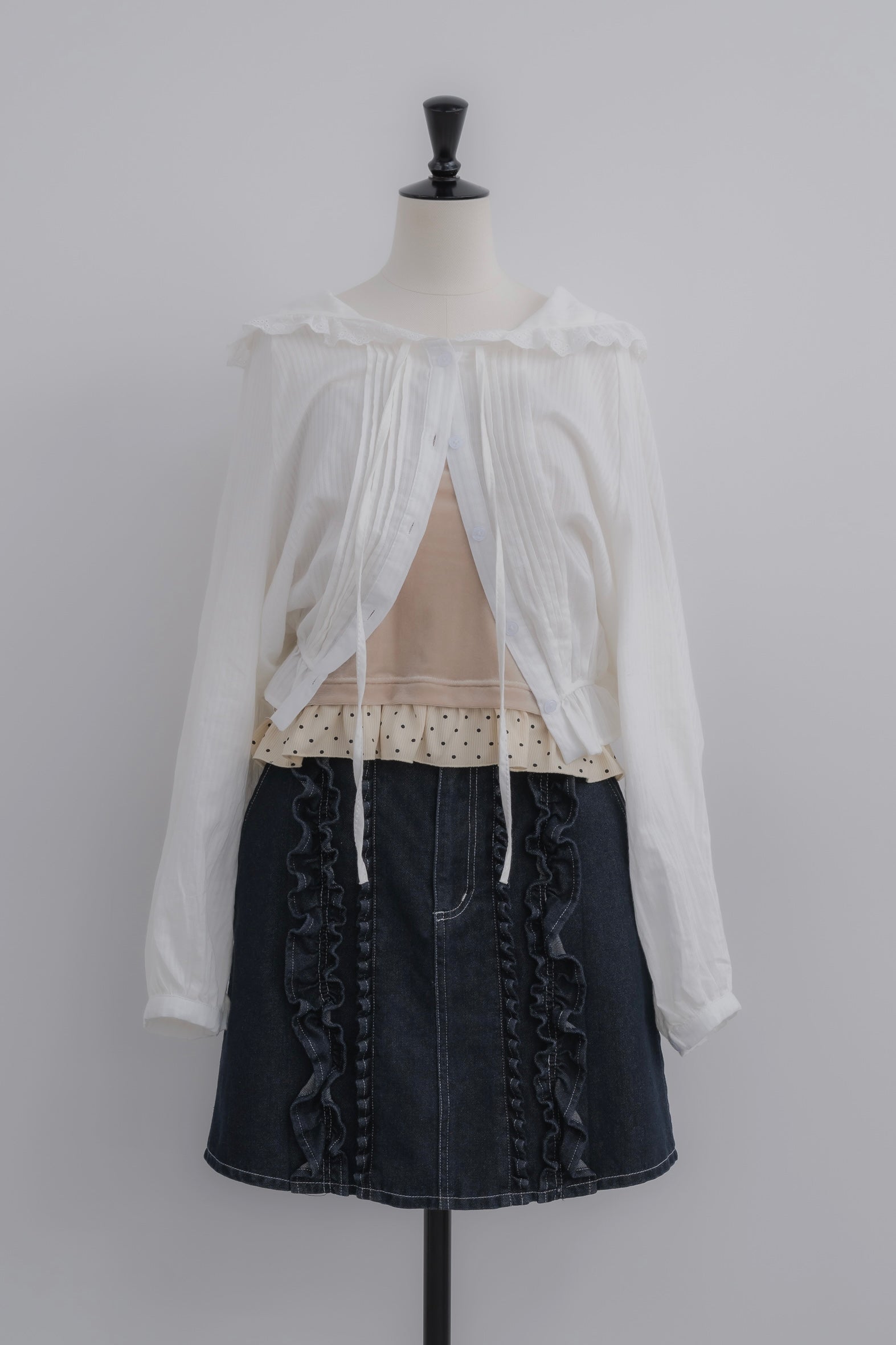 lace hoodie blouse