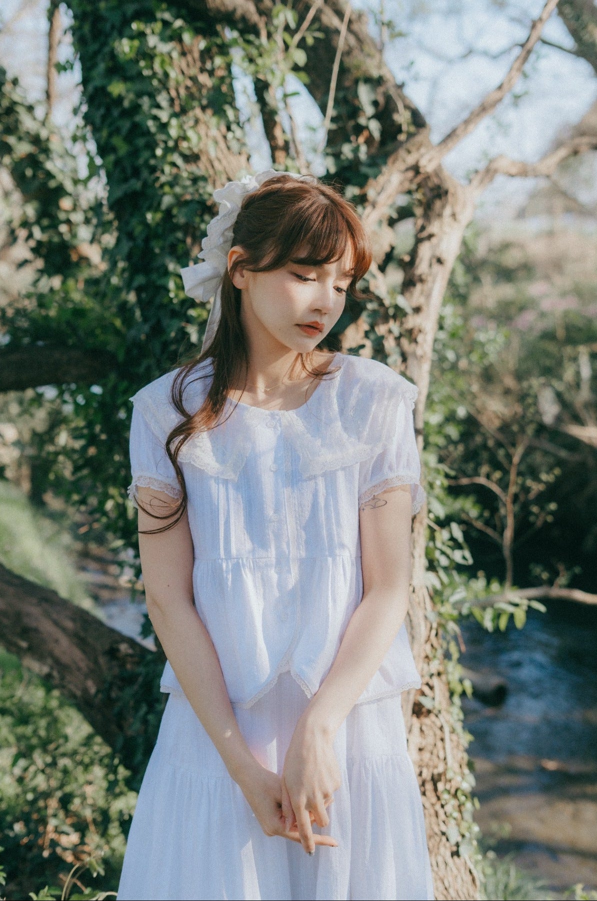 vintage lace big collar blouse