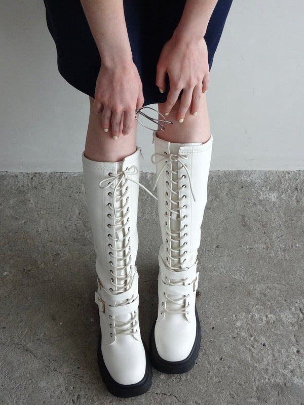 lace up buckle long boots (NEW COLOR)