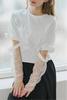 lace cut sleeve tops