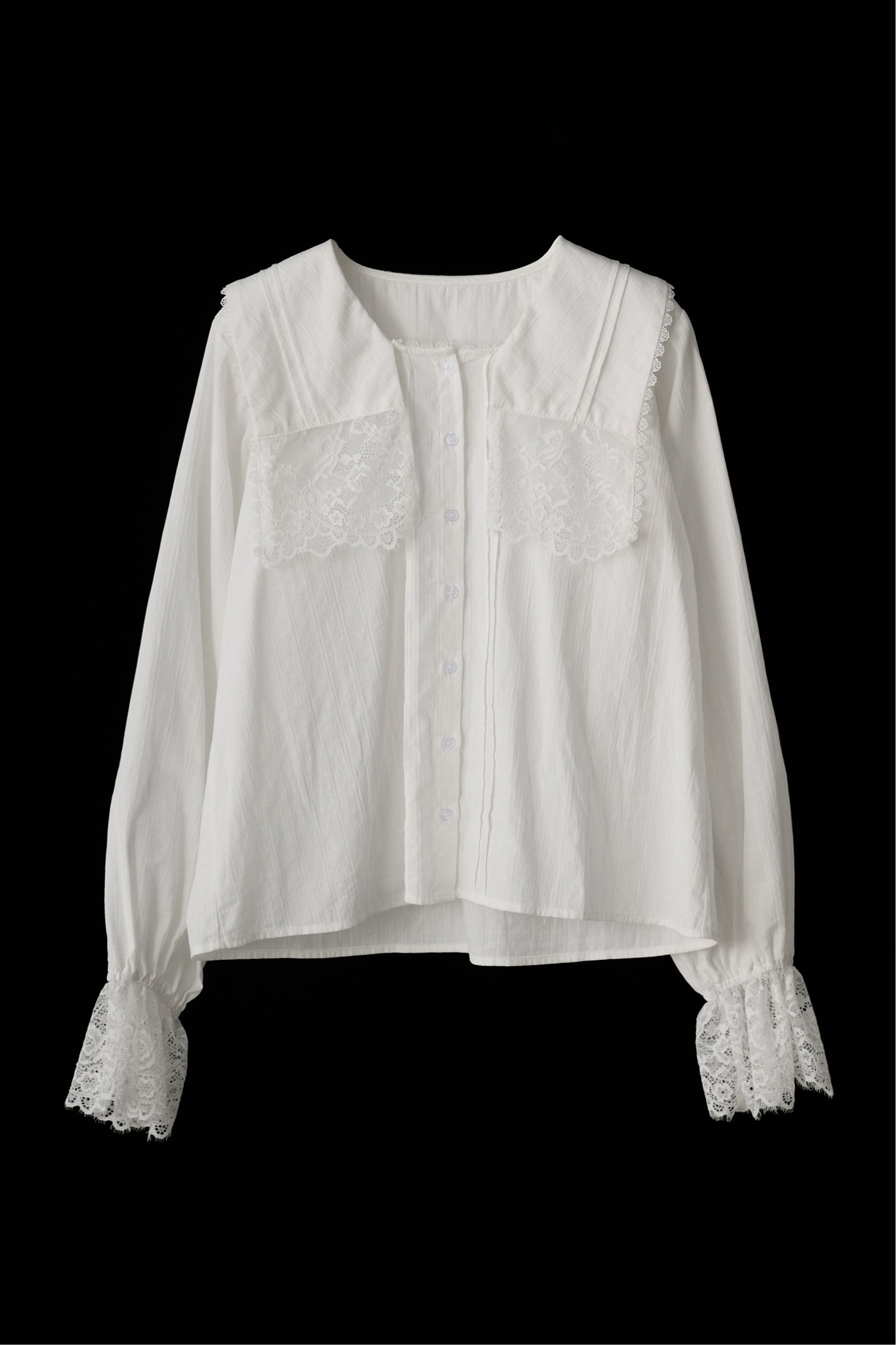 vintage square lace collar blouse