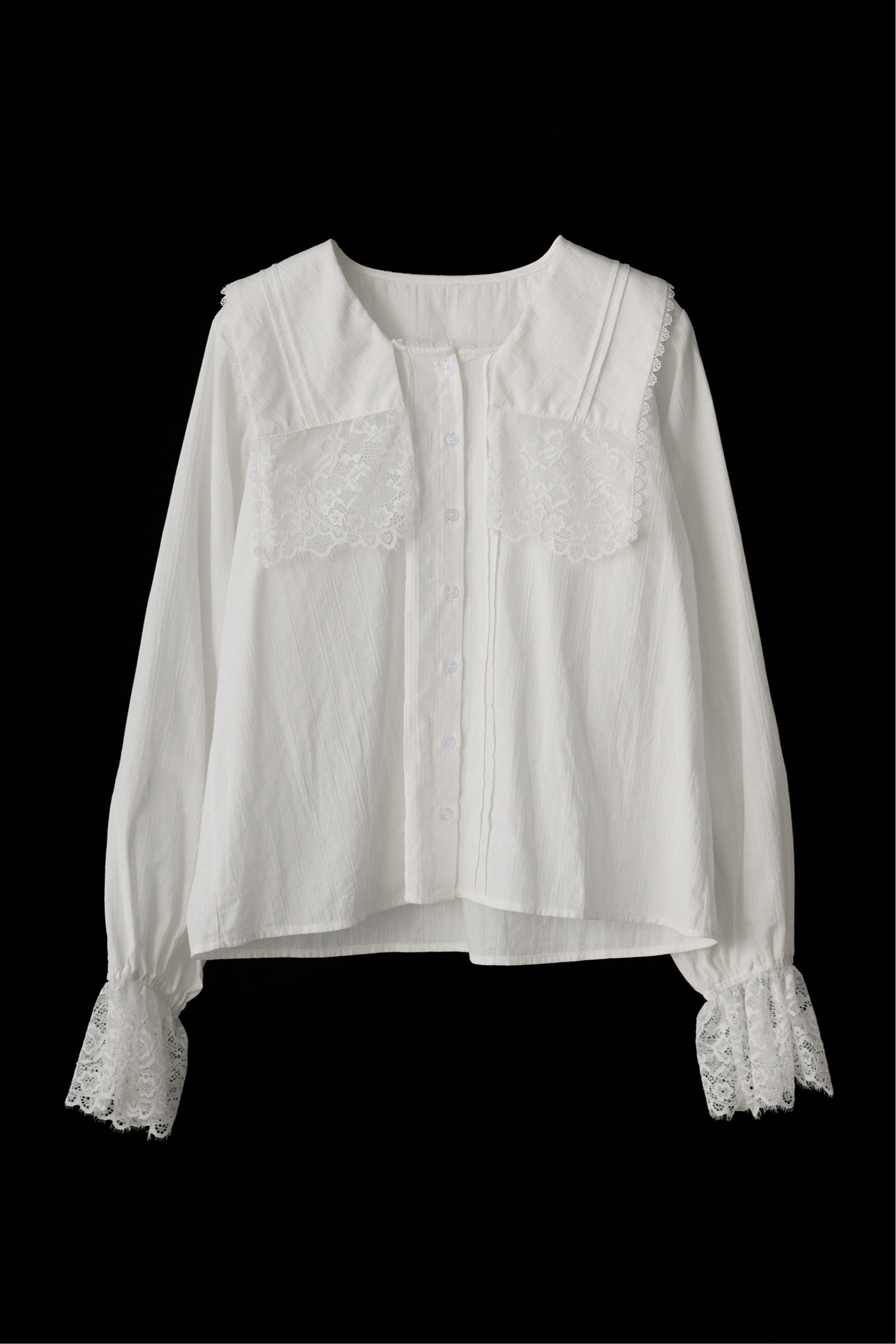 vintage square lace collar blouse – idem