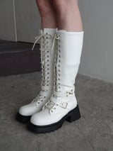 lace up buckle long boots (NEW COLOR)