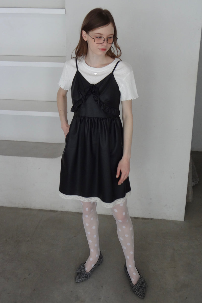 leather frill onepiece