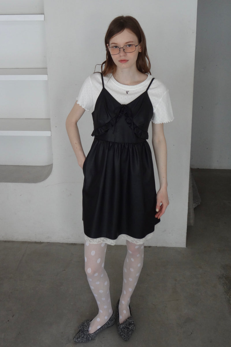 leather frill onepiece