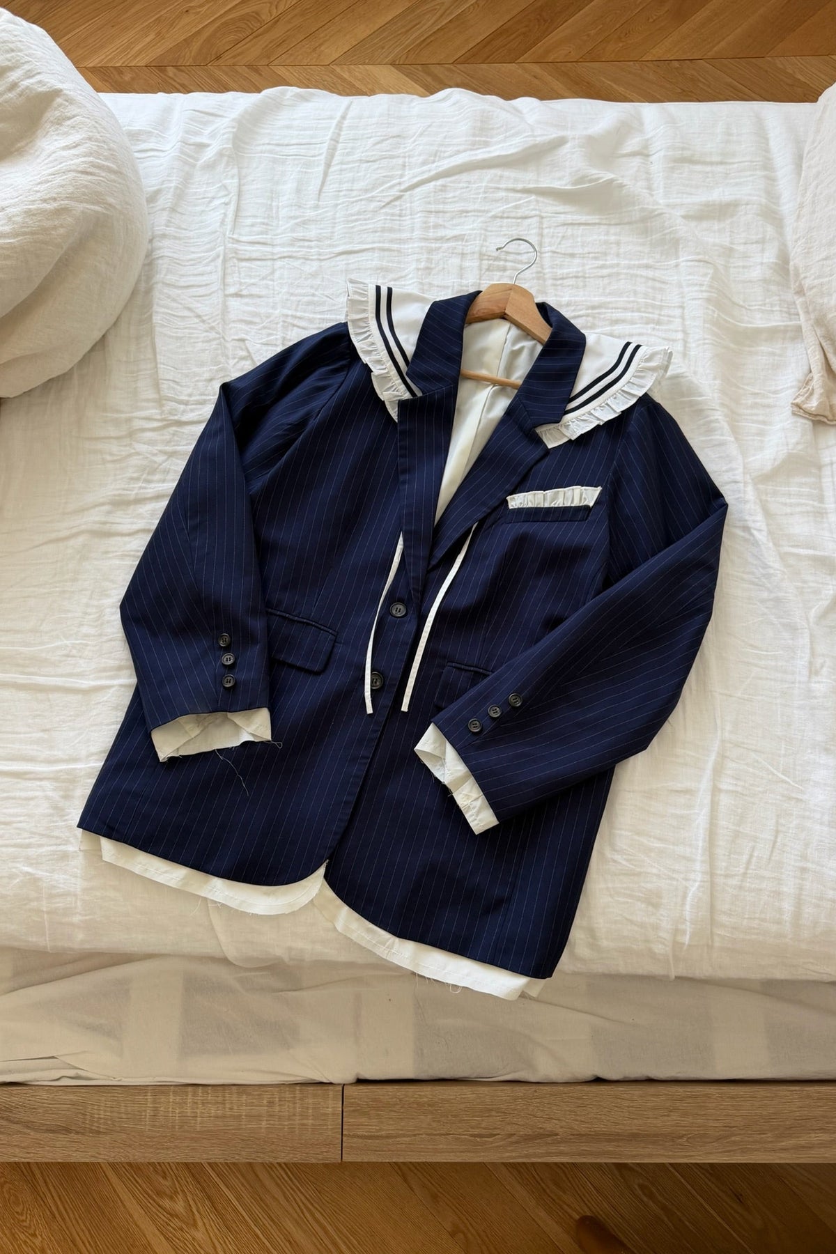idem イデム　oversized layered jacket セール】oversized layered jacket / レイヤードデザインオーバー