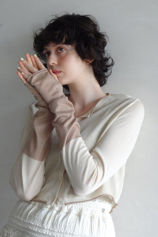 bicolor sheer knit cardigan