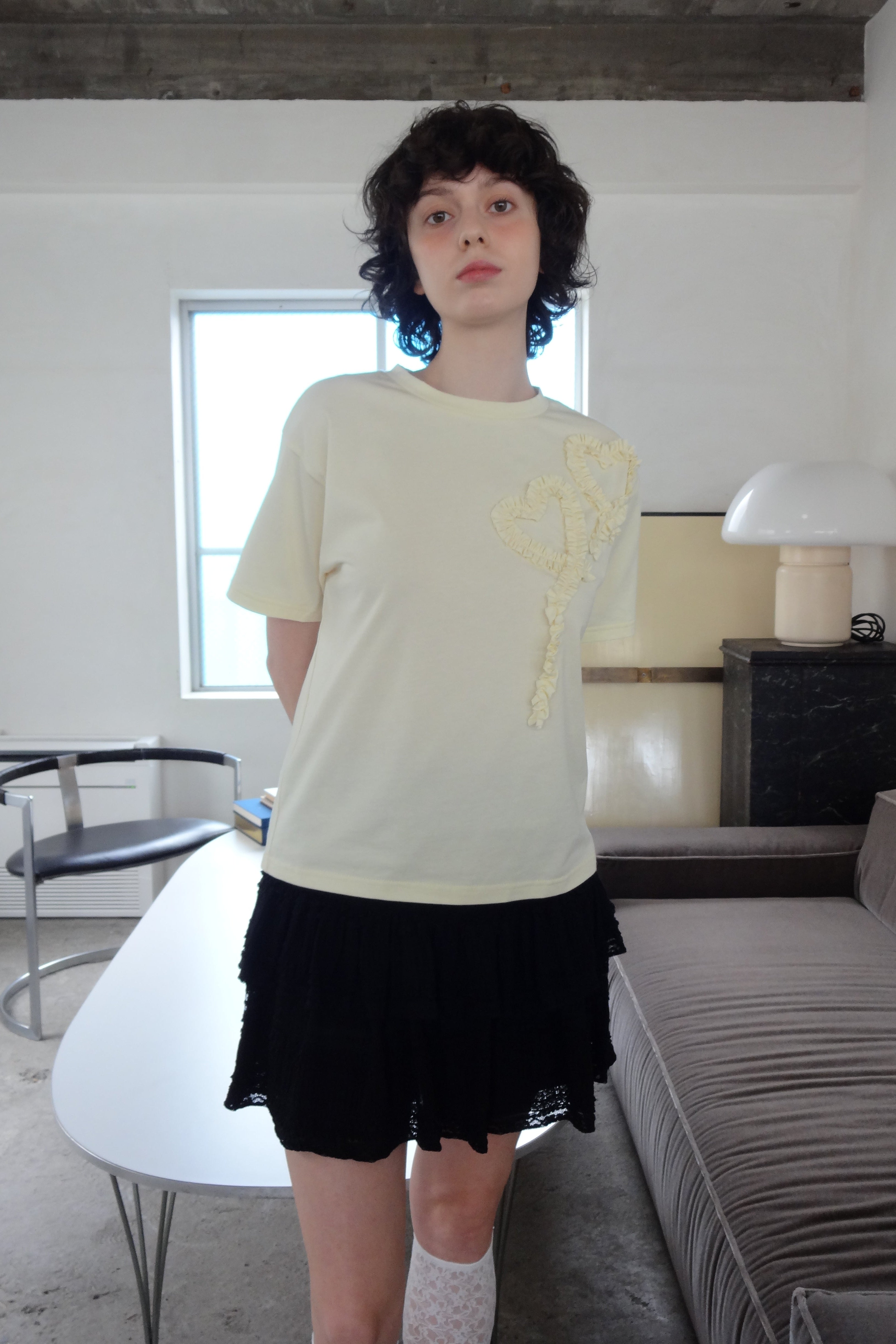 heart frill T-shirt